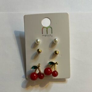 Cherry Earrings Set - NIP